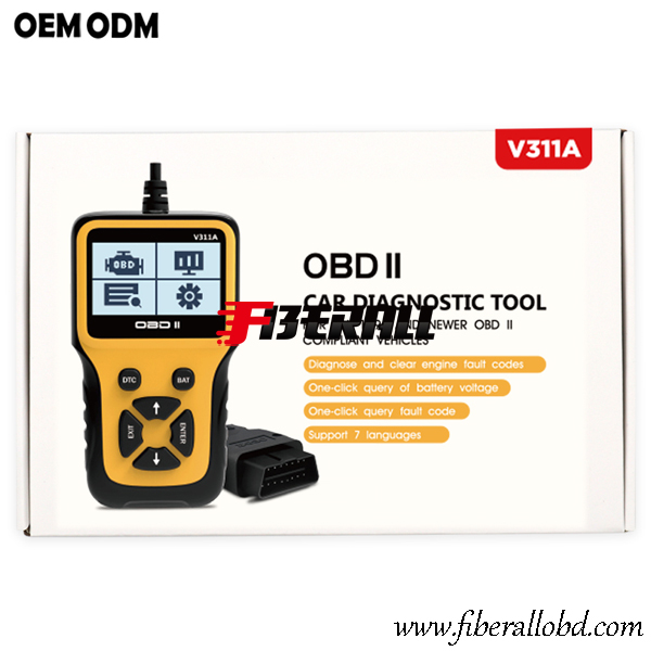 Ferramenta de diagnóstico automático portátil e leitor de código do motor OBD-II